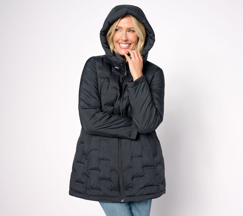Susan Graver Heat Press Mixed Media Jacket with Hood — View 7