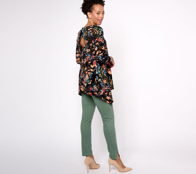 Attitudes by Renee Printed Jacquard Diamond Back Tunic — View 3