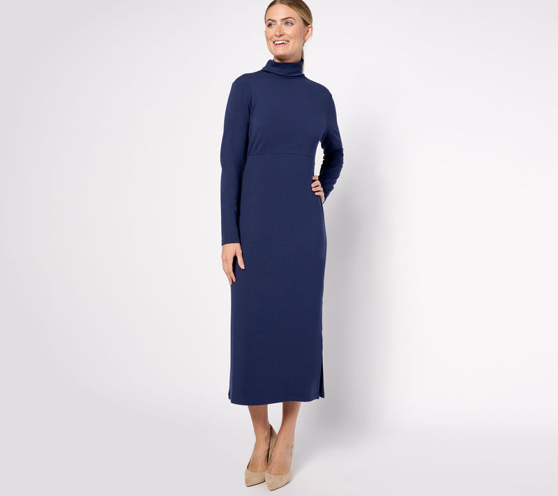 Women with Control Petite Finespun Jersey Tummy Control Midi Dress — View 7