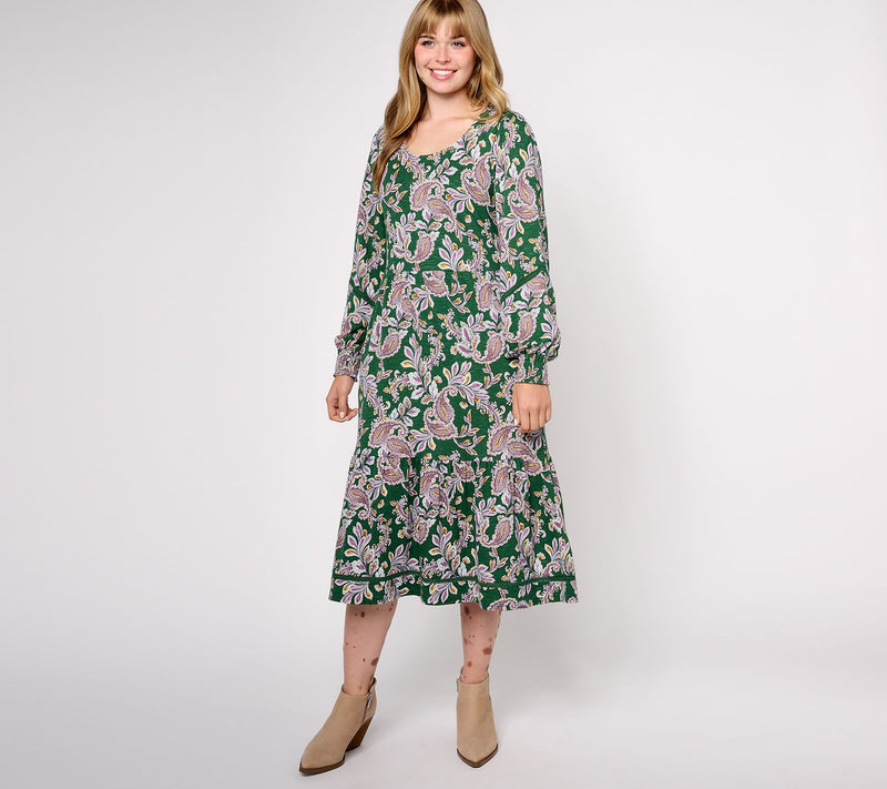 Denim & Co. Canyon Retreat Tall Easy Midi Boot Dress — View 5