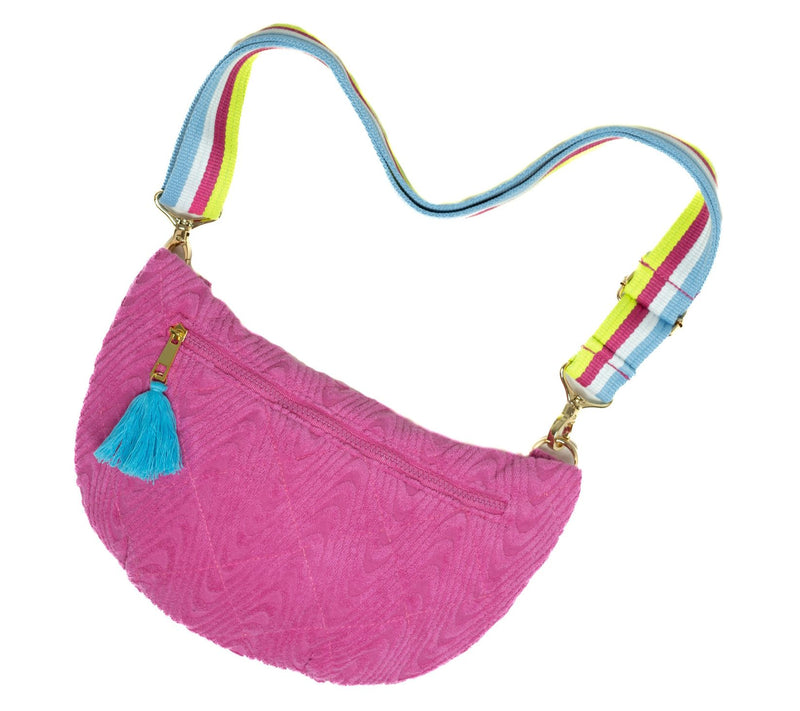 Sprigs Textured Terrycloth Handbag w/AdjustablePrinted Strap — View 3