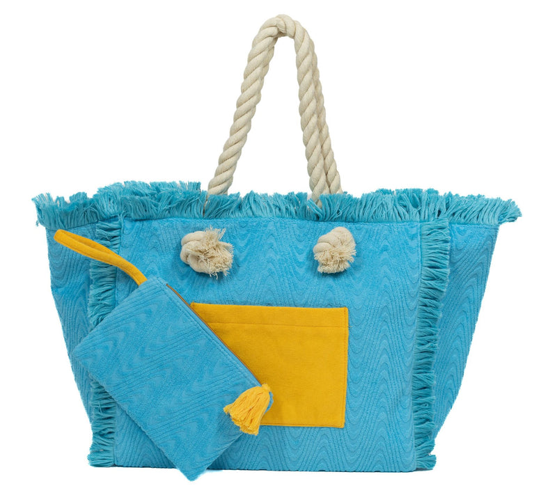 Sprigs Saint Tropez Textured Terrycloth Tote w/ Cosmetic Pouch — Main view