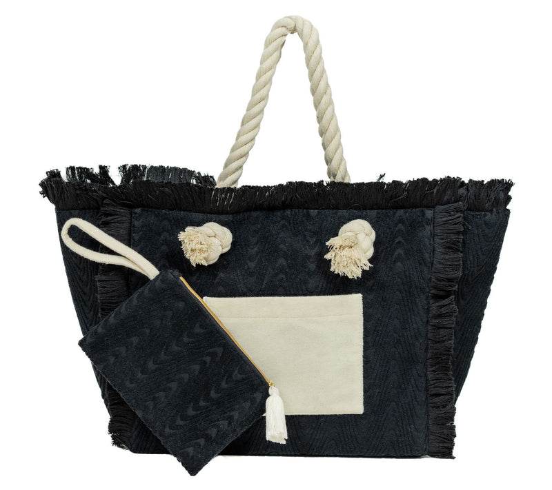 Sprigs Saint Tropez Textured Terrycloth Tote w/ Cosmetic Pouch — View 9