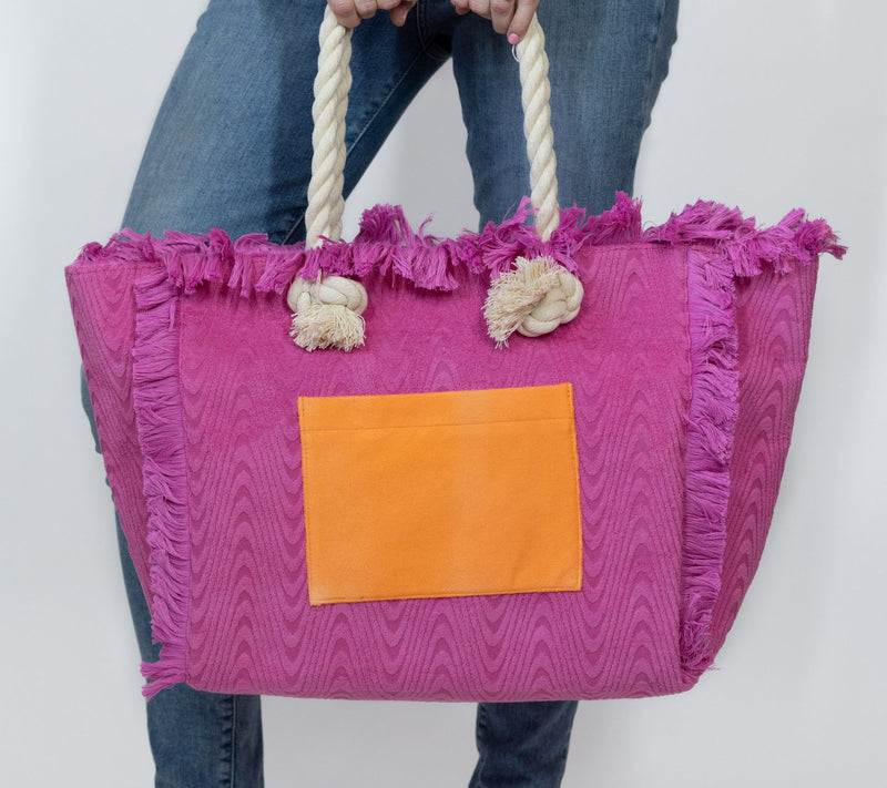 Sprigs Saint Tropez Textured Terrycloth Tote w/ Cosmetic Pouch — View 6