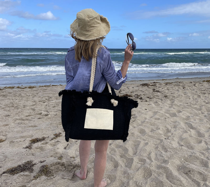 Sprigs Saint Tropez Textured Terrycloth Tote w/ Cosmetic Pouch — View 12