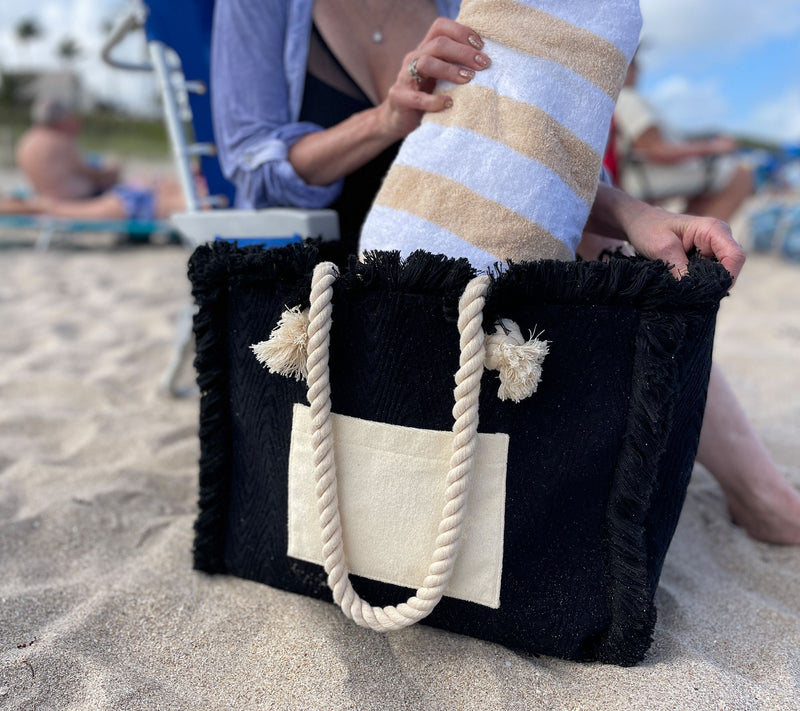 Sprigs Saint Tropez Textured Terrycloth Tote w/ Cosmetic Pouch — View 13