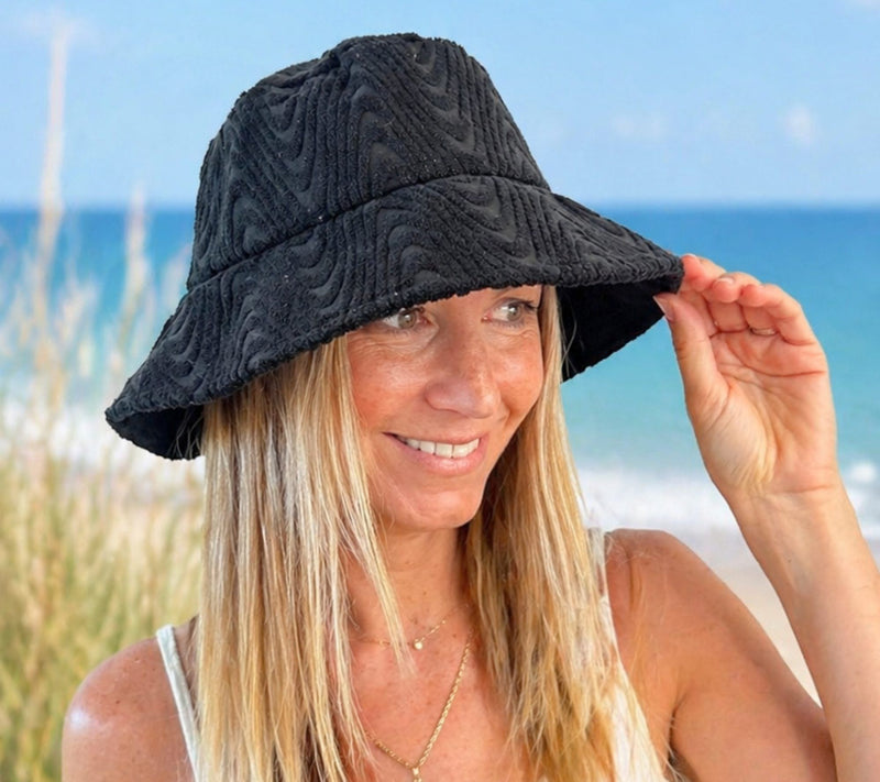 Sprigs Textured Terrycloth Bucket Hat w/ Adjustable Ribbon Tie — View 11
