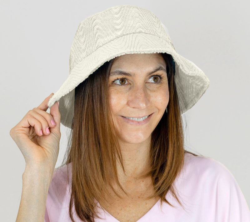 Sprigs Textured Terrycloth Bucket Hat w/ Adjustable Ribbon Tie — View 9