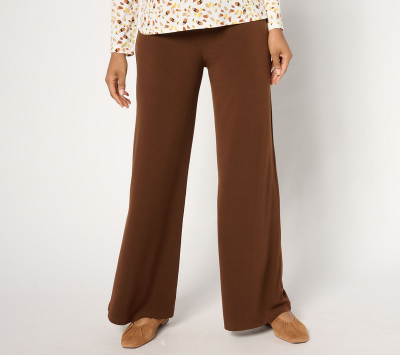 Susan Graver Modern Essential Pet Liquid Knit Wide-Leg Pants — View 13