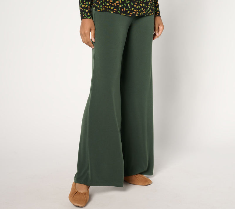 Susan Graver Modern Essential Pet Liquid Knit Wide-Leg Pants — View 11