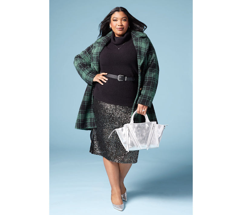 Susan Graver Occasions Pet Sequin Midi Pull-On Pencil Skirt — View 17