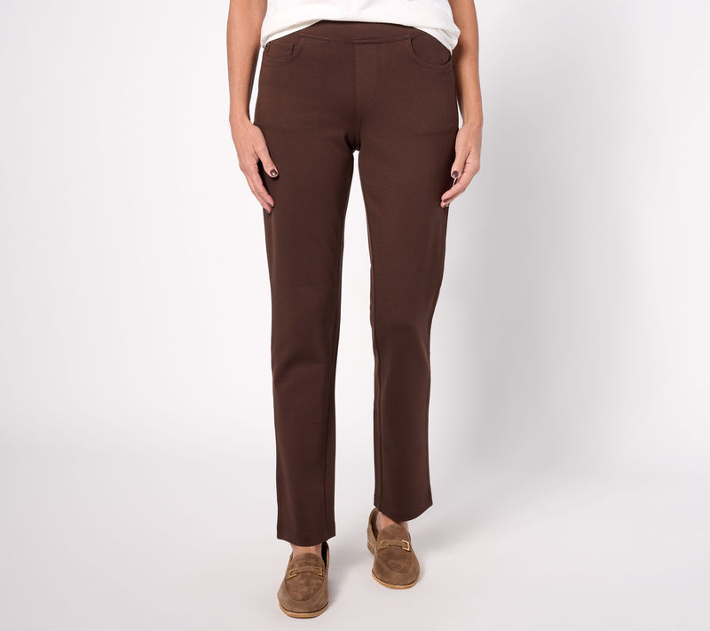Belle by Kim Gravel Petite Perfect Ponte Straight Leg Pant — View 6