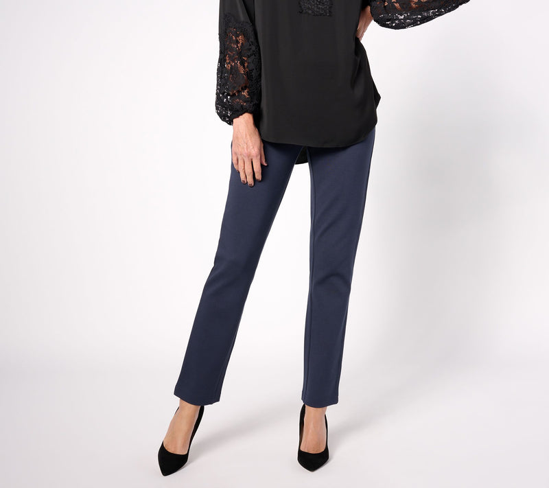 Belle by Kim Gravel Petite Perfect Ponte Straight Leg Pant — View 8