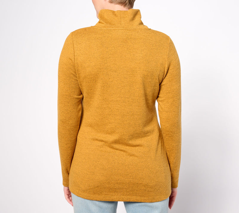 Denim & Co. Heavenly Jersey Long Sleeve Button Neckline Knit Top — View 12