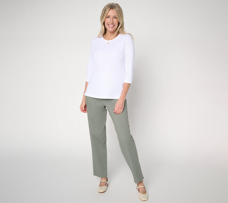 Denim & Co. Original Waist Stretch Petite Side Pocket Pants — View 34