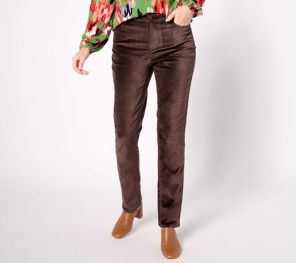 Belle by Kim Gravel Tall Velveteen Button Front Jean