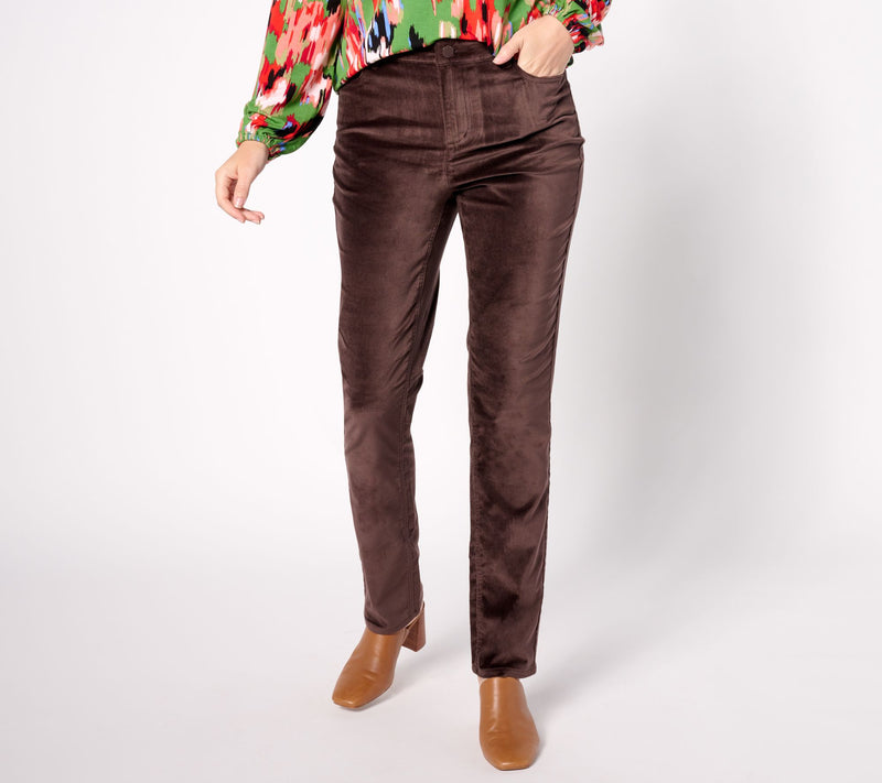 Belle by Kim Gravel Tall Velveteen Button Front Jean — Main view