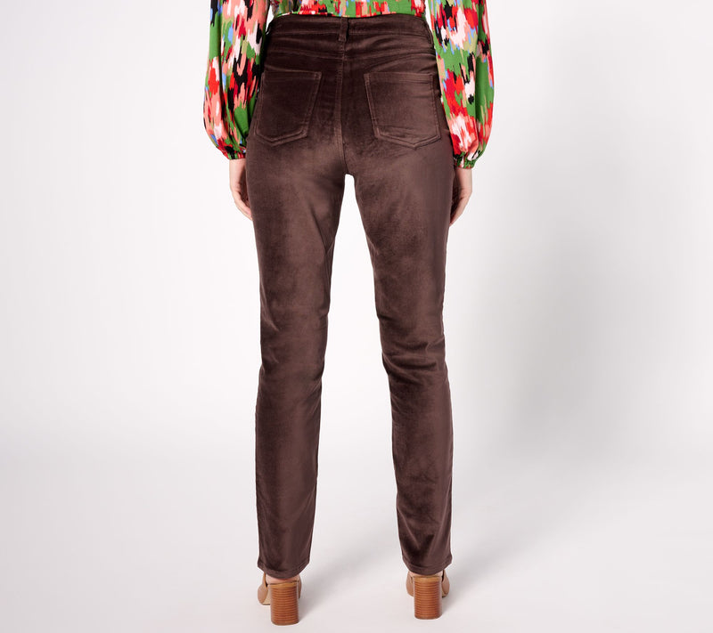 Belle by Kim Gravel Tall Velveteen Button Front Jean — View 8