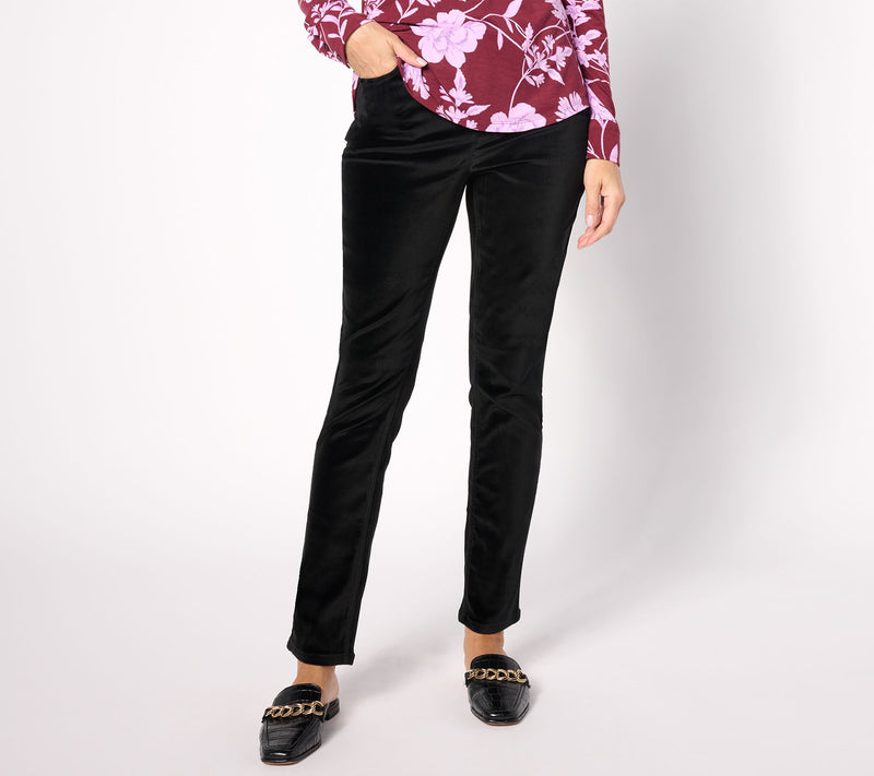 Belle by Kim Gravel Tall Velveteen Button Front Jean — View 3