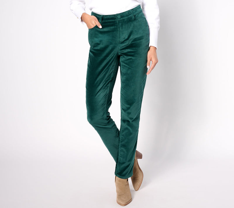 Belle by Kim Gravel Tall Velveteen Button Front Jean — View 7