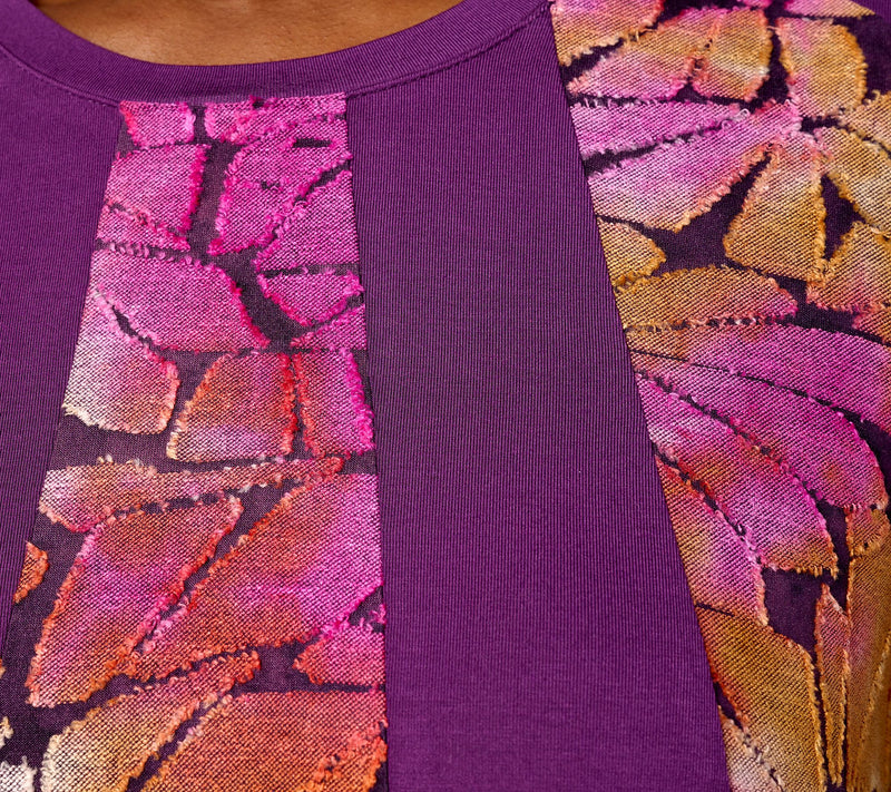 LOGO by Lori Goldstein Regular Knit Pieced Jacquard Dress — View 9