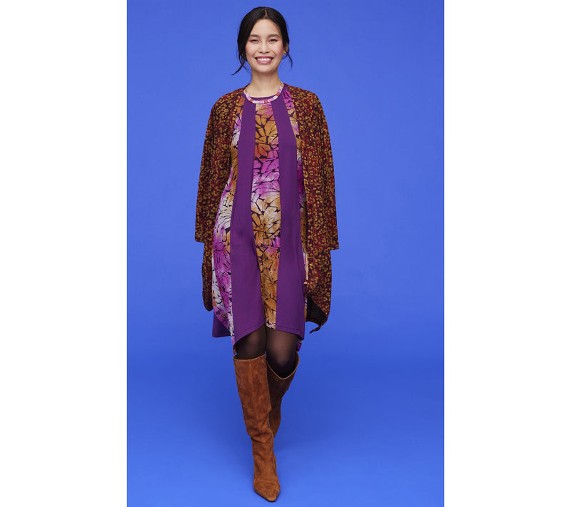 LOGO by Lori Goldstein Regular Knit Pieced Jacquard Dress — View 8