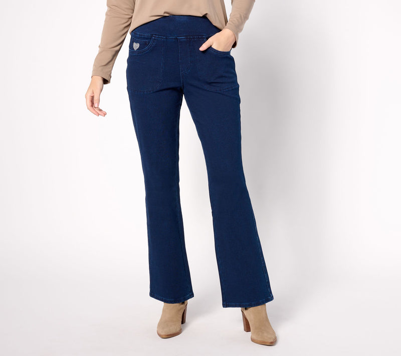 Quacker Factory DreamJeannes Flat Waistband Bootcut Jeans — View 5