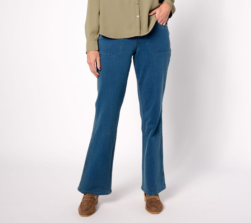 Quacker Factory DreamJeannes Flat Waistband Bootcut Jeans — View 11