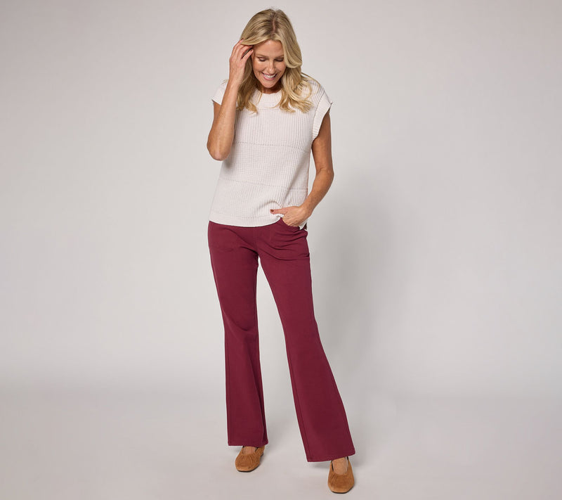 Quacker Factory Short DreamJeannes Flat Waistband Bootcut Jeans — View 17