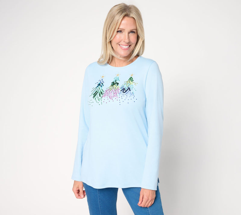 Quacker Factory Merry & Bright Embroidery with Sequin Top — View 13