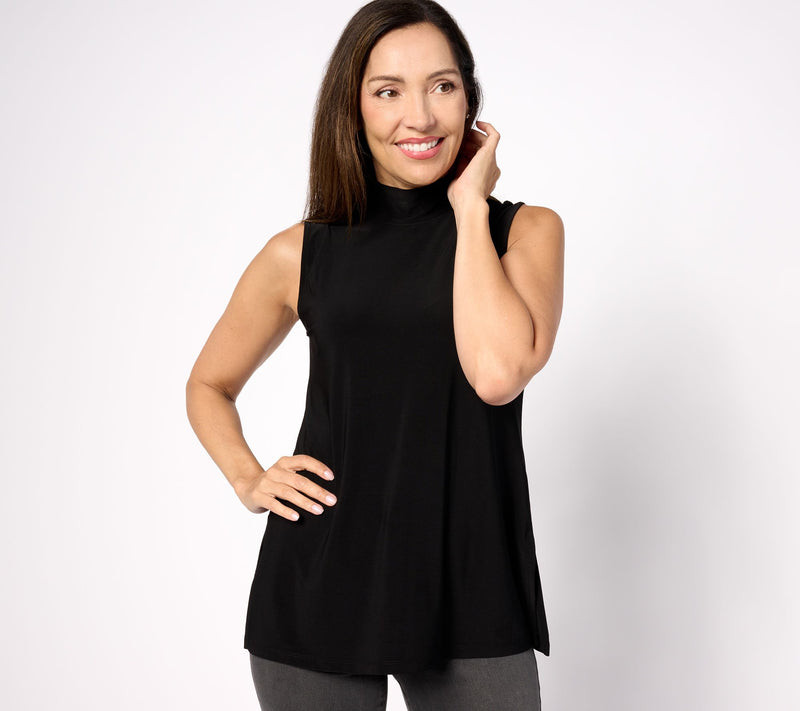 Dennis Basso Italia Knit Sleeveless Mock Neck Top — View 5