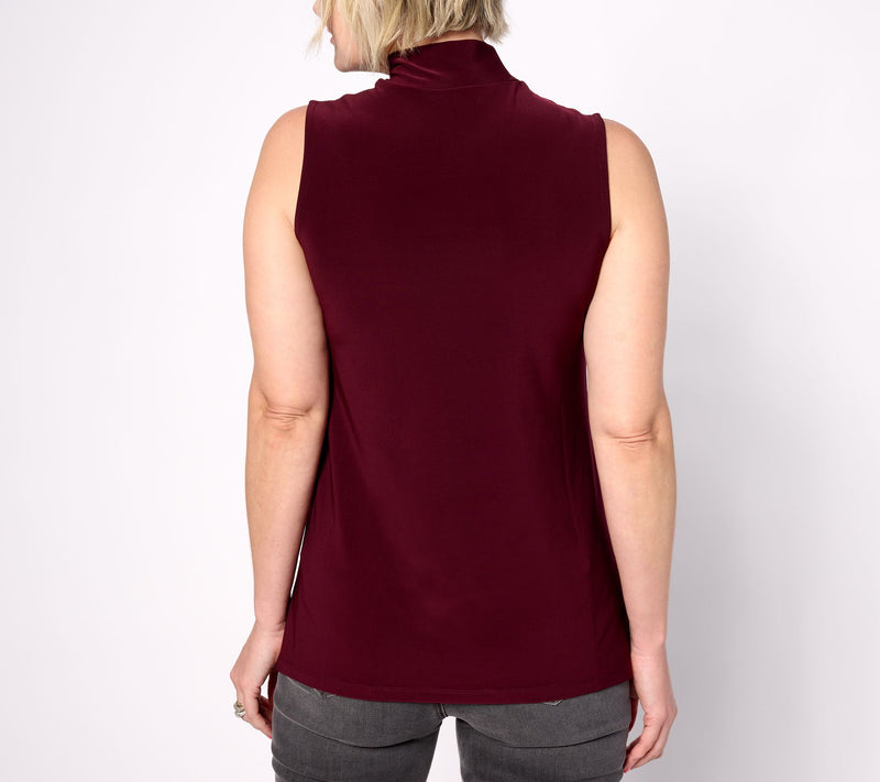 Dennis Basso Italia Knit Sleeveless Mock Neck Top — View 11