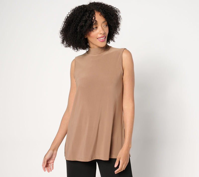 Dennis Basso Italia Knit Sleeveless Mock Neck Top — View 20