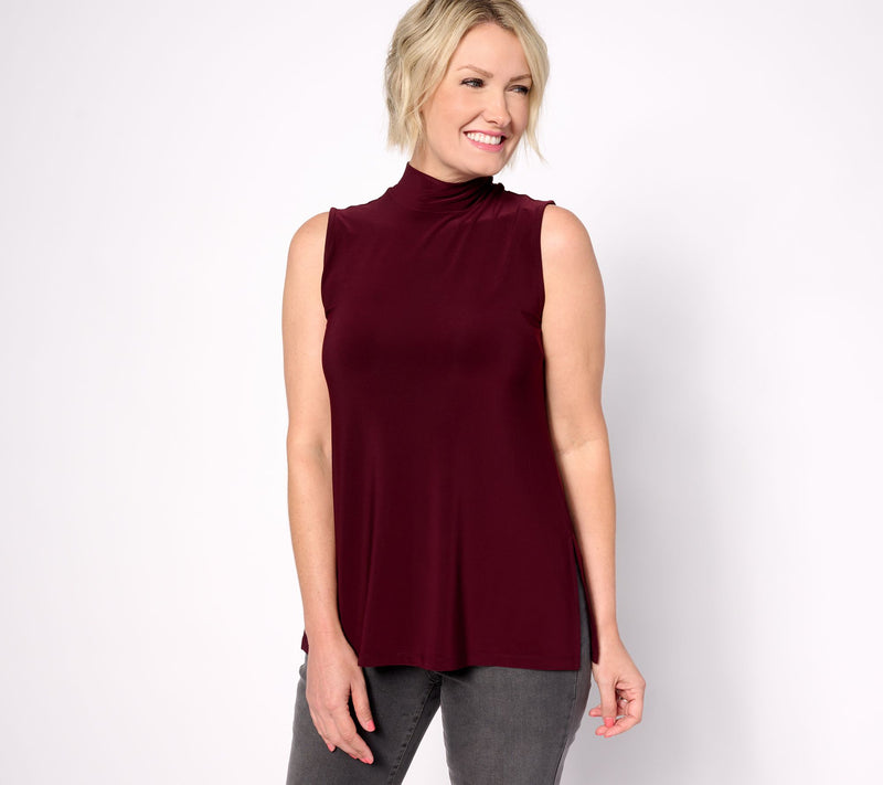Dennis Basso Italia Knit Sleeveless Mock Neck Top — View 3