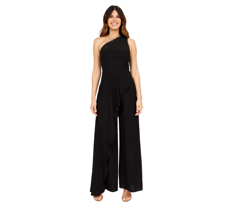Rene Ruiz Collection One Shoulder Crystal Jumpsit — View 3