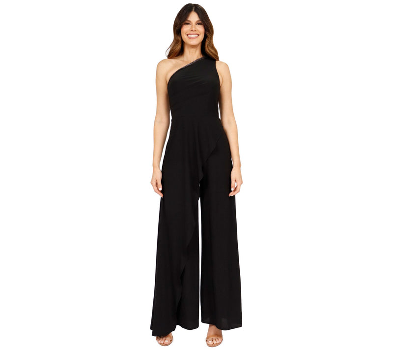 Rene Ruiz Collection One Shoulder Crystal Jumpsit — Main view