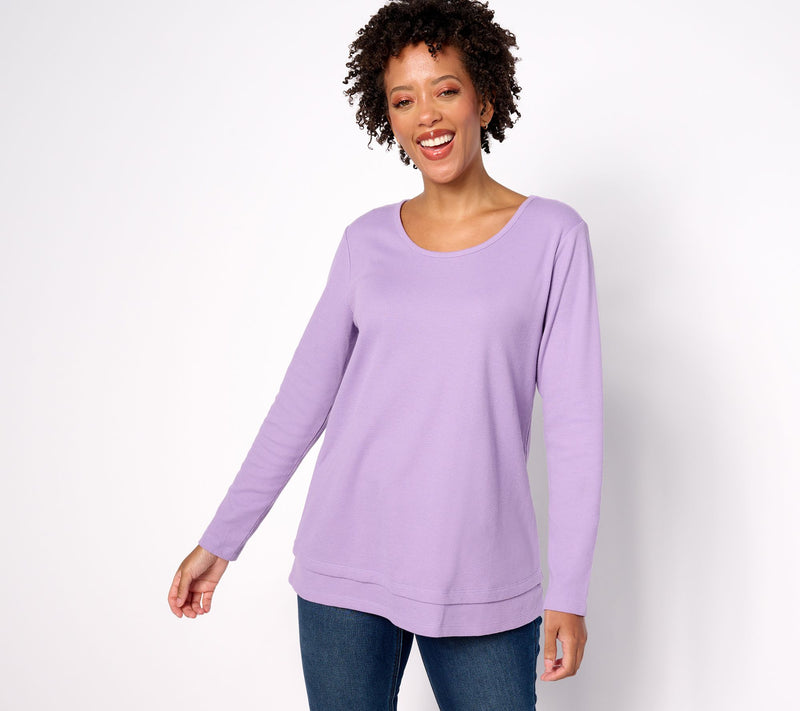 Denim & Co. Essentials Regular Waffle Knit Scoop Neck Swing Tunic — View 11