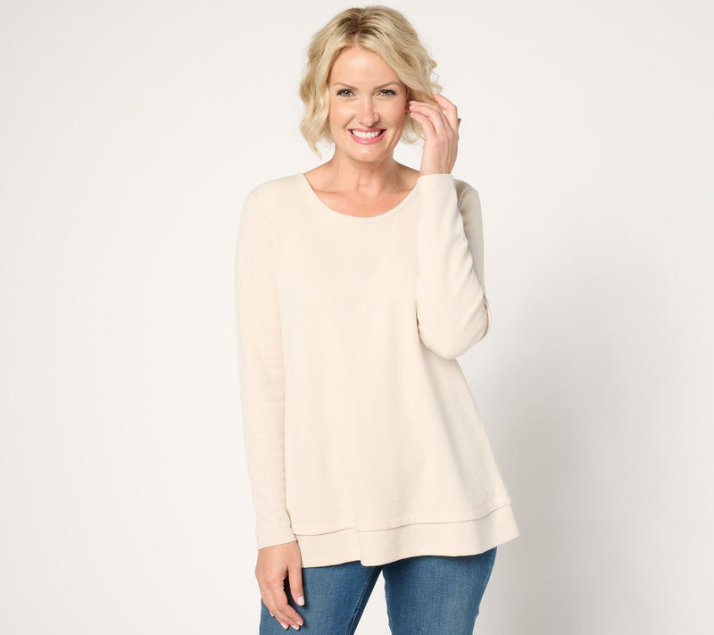 Denim & Co. Essentials Regular Waffle Knit Scoop Neck Swing Tunic — View 18