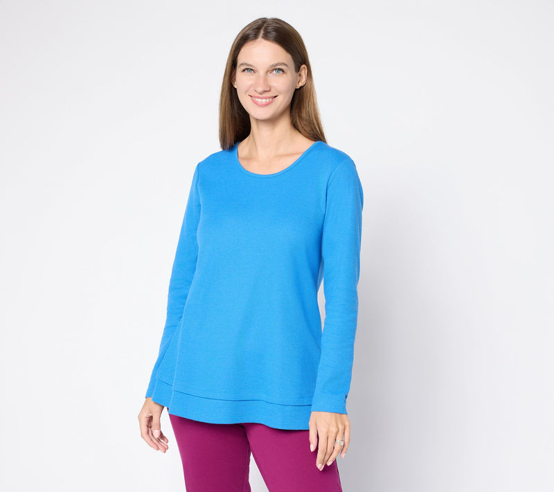 Denim & Co. Essentials Regular Waffle Knit Scoop Neck Swing Tunic — View 30