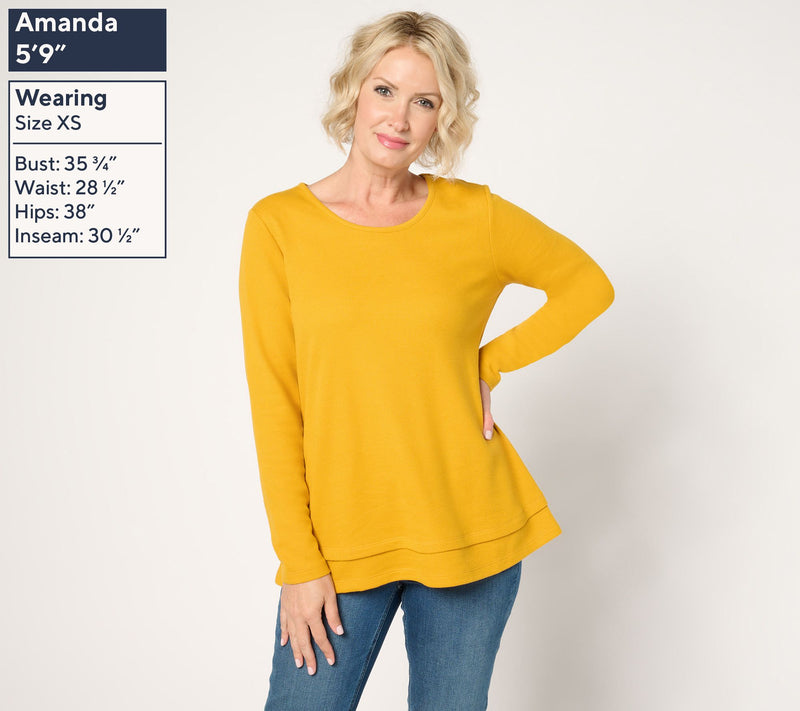 Denim & Co. Essentials Regular Waffle Knit Scoop Neck Swing Tunic — View 21