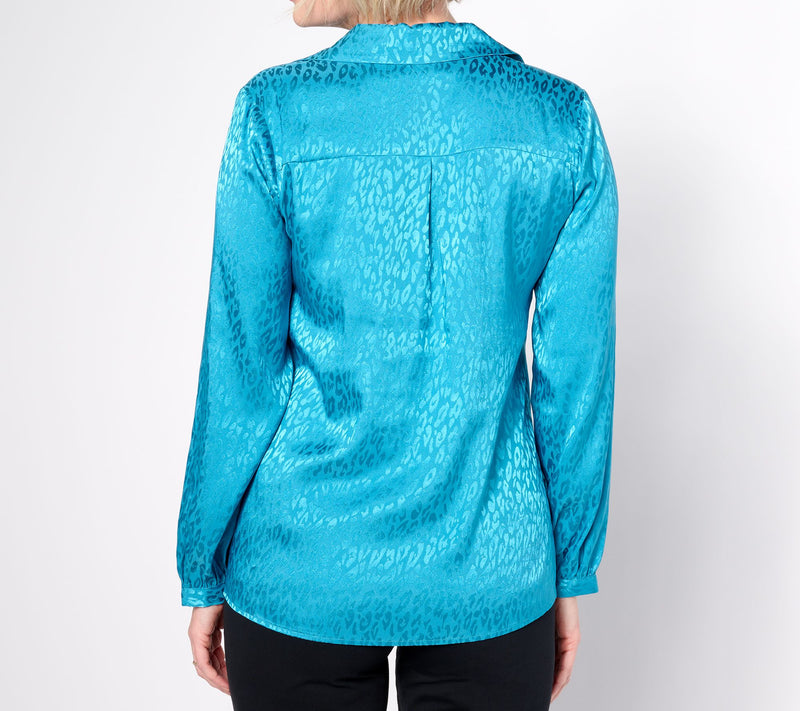 Women with Control Satin Jacquard Top — View 2