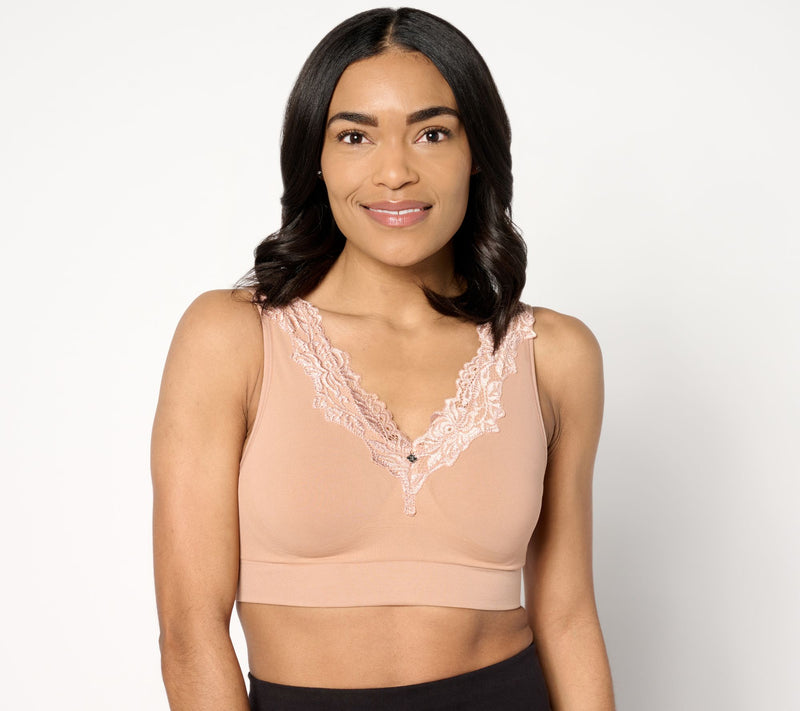 Breezies Touch of Lace Seamless Wirefree Contour Bra — Main view