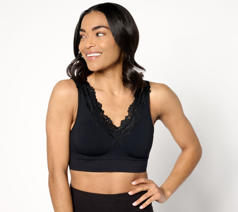 Breezies Touch of Lace Seamless Wirefree Contour Bra — View 11