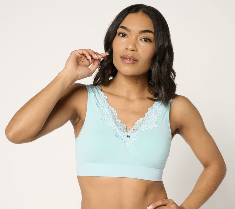 Breezies Touch of Lace Seamless Wirefree Contour Bra — View 16
