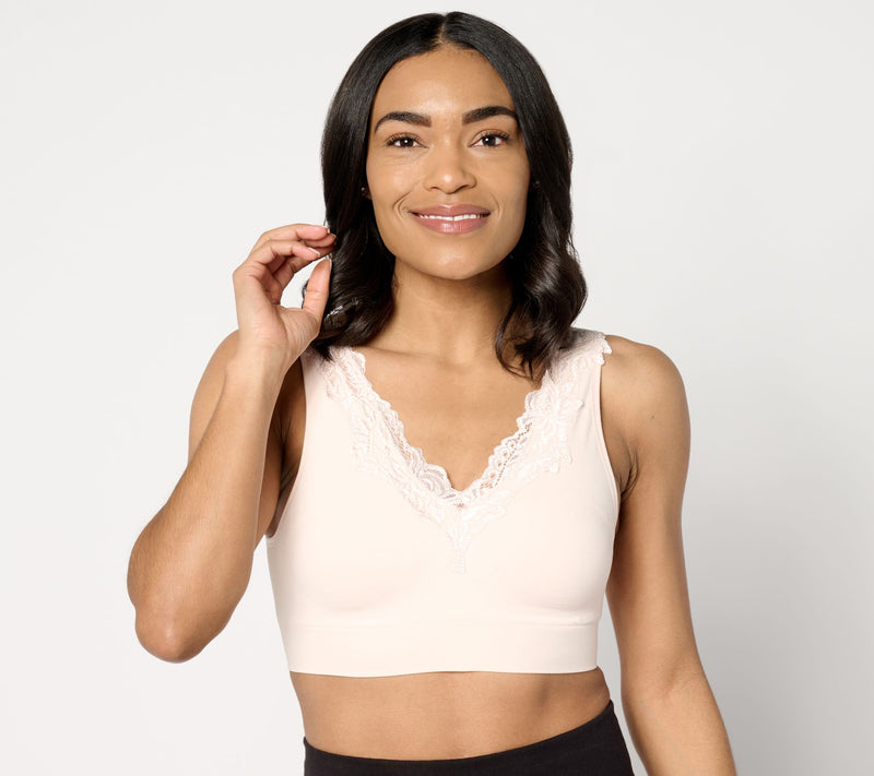 Breezies Touch of Lace Seamless Wirefree Contour Bra — View 5