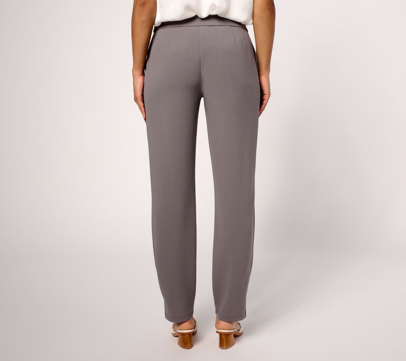 Dennis Basso Regular Luxe Crepe Slim Straight Pull On Pants — View 16