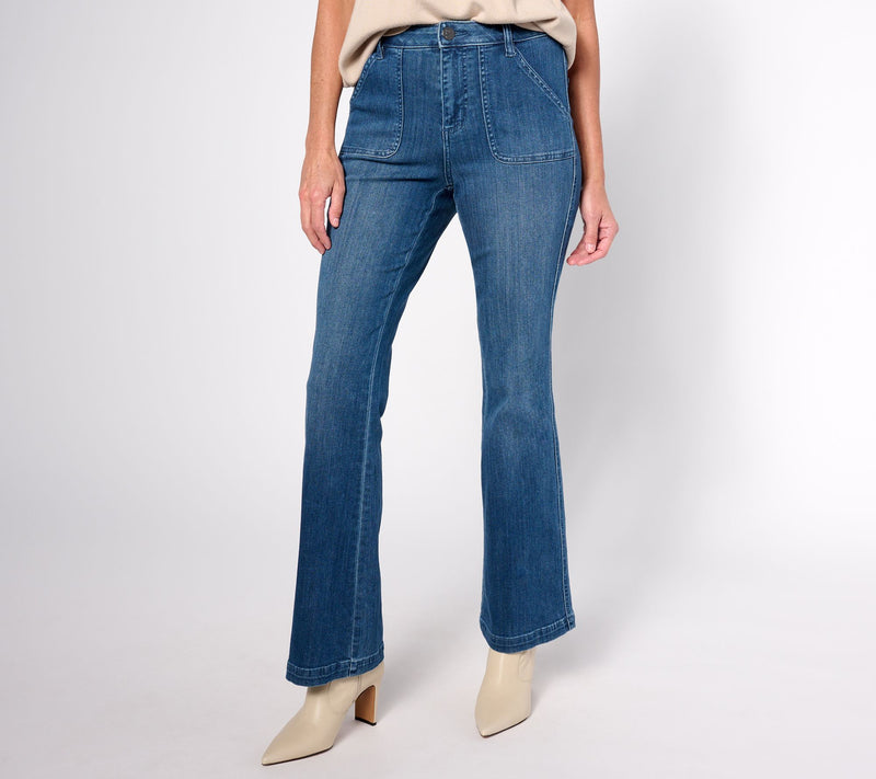 Belle by Kim Gravel Primabelle Tall Patch Pocket Flare Jean — View 4