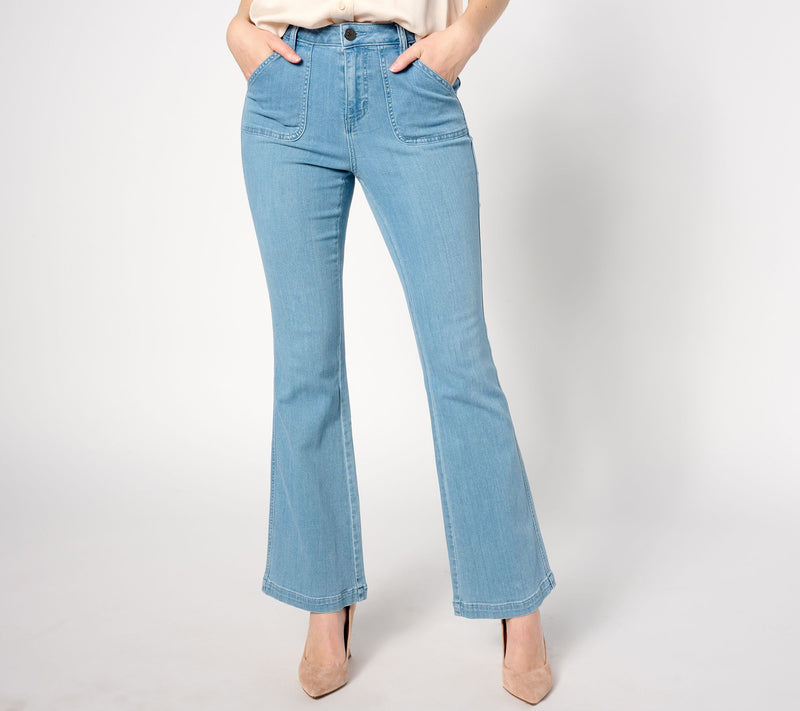 Belle by Kim Gravel Primabelle Tall Patch Pocket Flare Jean — View 3