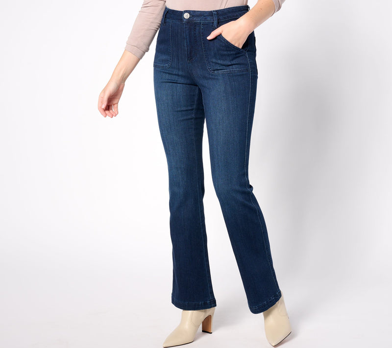 Belle by Kim Gravel Primabelle Tall Patch Pocket Flare Jean — View 11
