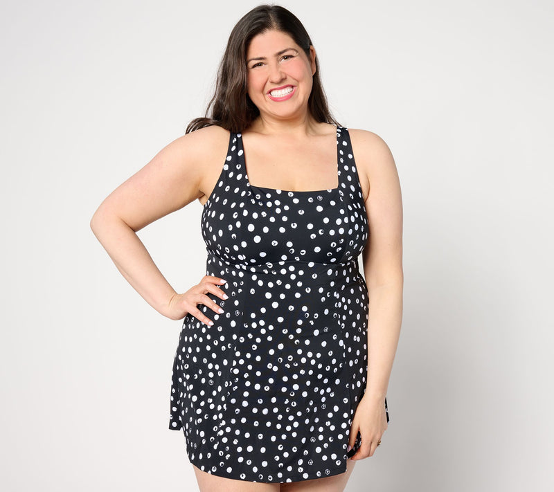 Kim Gravel x Swimsuits For All Square Neck Swim Dress — View 11